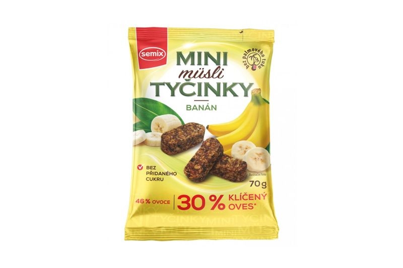 Mini müsli tyčinky banán