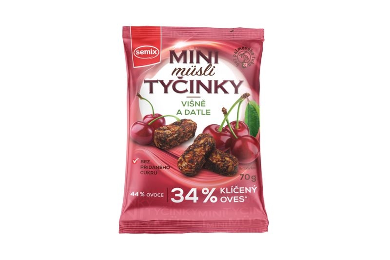 Mini müsli tyčinky višně a datle